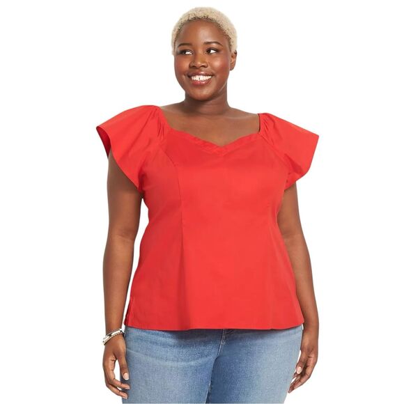 Lane Bryant Plus Size 30 32 Top Fitted‎ Wide V Neck Blouse Princess Seams 711 - Picture 1 of 13